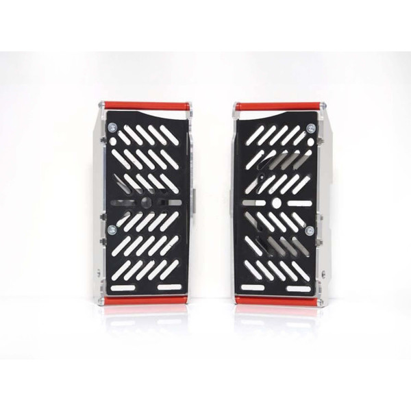 Protèges radiateurs en aluminium 4mm d'épaisseur avec plaque de protection en PEHD 6mm pour Beta 125RR, 200RR, 250RR et 300RR Ra